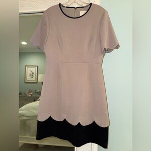 kate spade Gray and Black Scalloped Dress